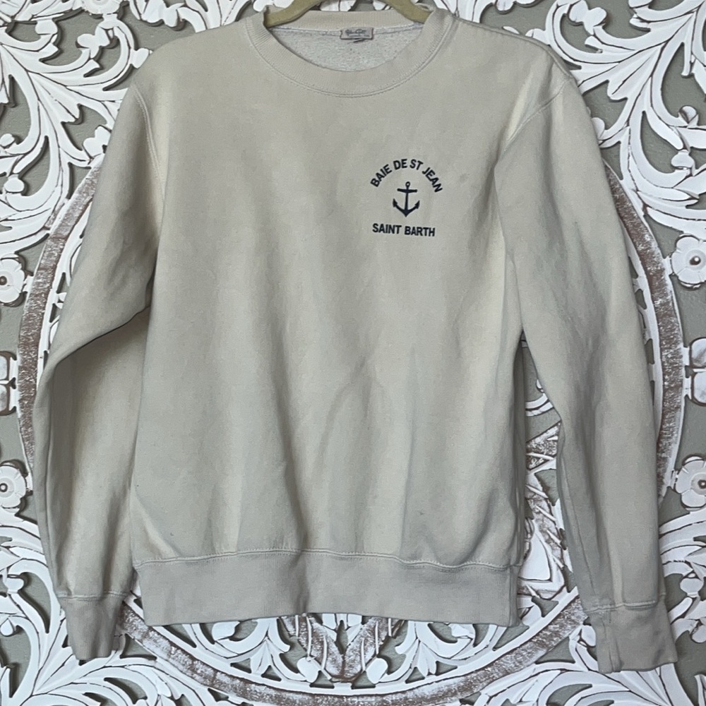 Brandy Melville John Galt Saint Barth Sweatshirt Cream Women’s One Size sz S